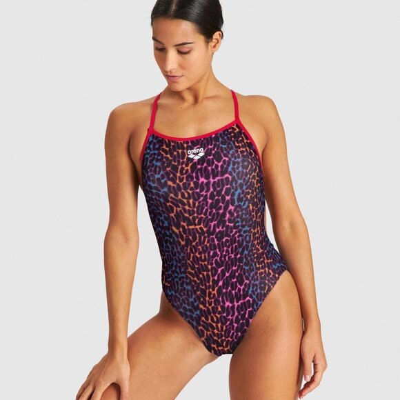 NEW Arena ANIMAL STRIPE BOOSTER BACK ONE PIECE FREAK ROSE-MULTI - Picture 1 of 7